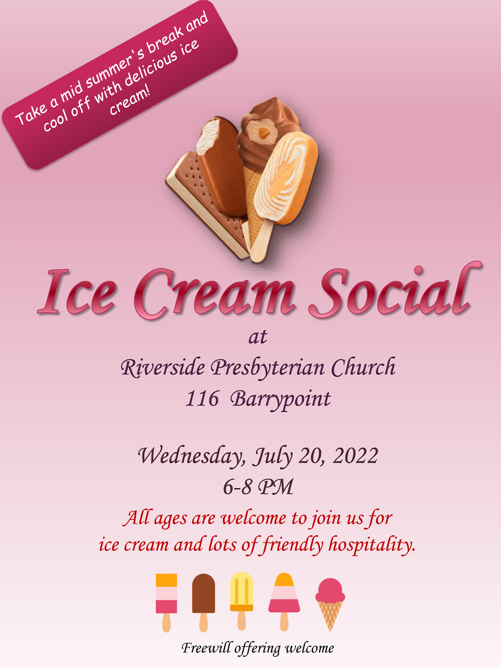 Ice Cream Social at Riverside Presbyterian Church